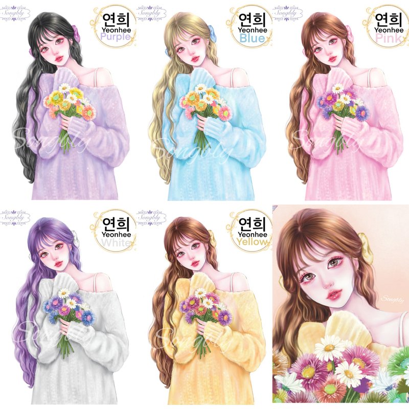 Yeonhee 贴纸全组 - 贴纸 - 纸 多色