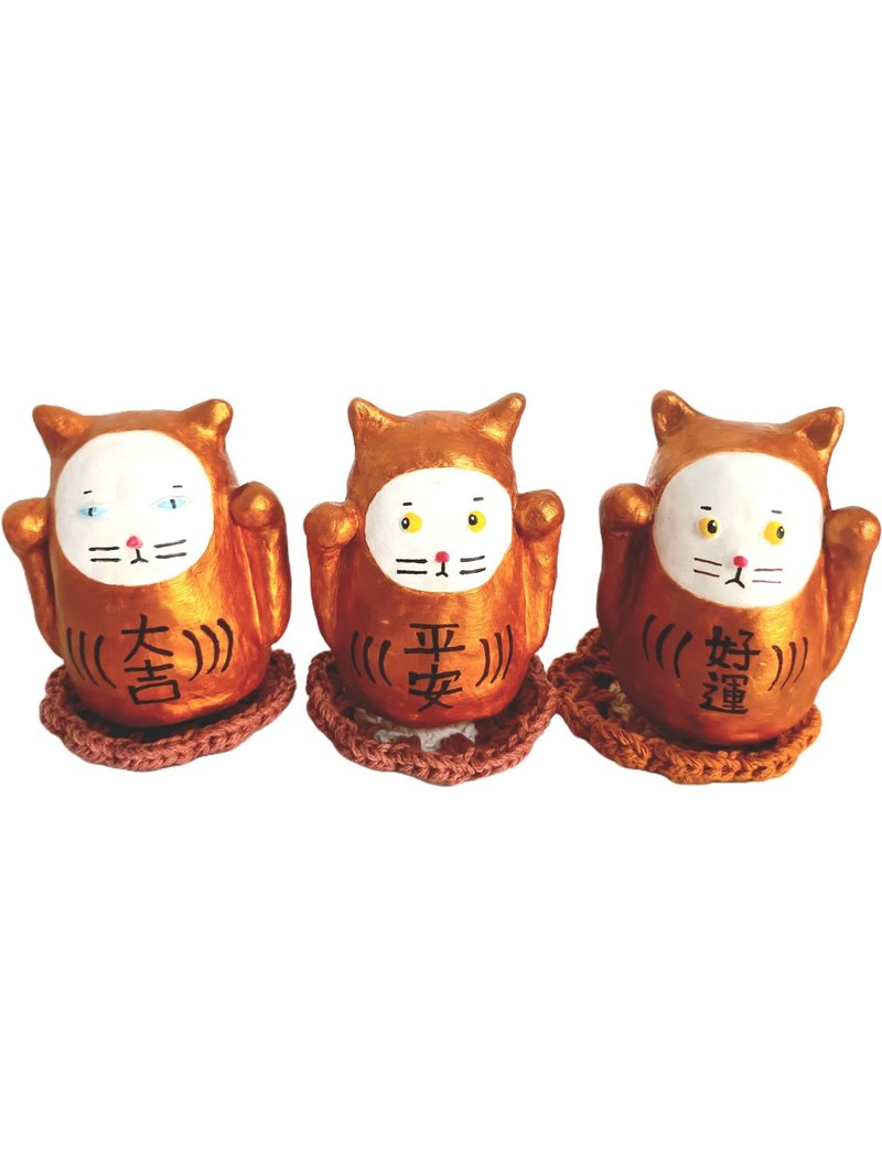 招福猫吉祥物礼物/定制化/居家办公室/手工捏塑非模型 - 玩偶/公仔 - 粘土 