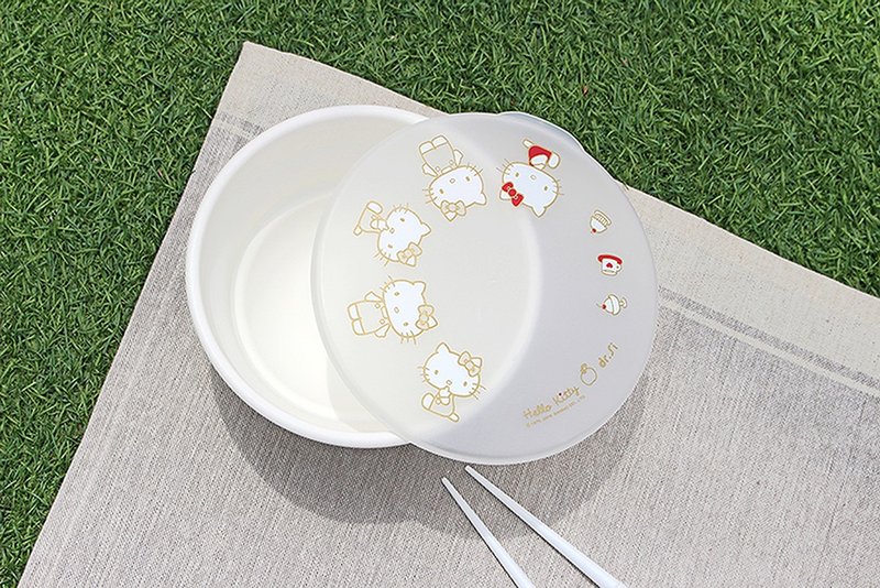 【Hello Kitty 硅宝巧力碗】折叠 收纳 硅胶环保便当盒 三丽鸥 - 便当盒/饭盒 - 硅胶 白色