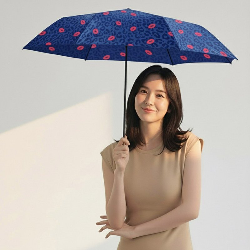 安全不回弹自动伞 防风抗UV超轻量省力 - 豹纹X红唇 - 雨伞/雨衣 - 防水材质 