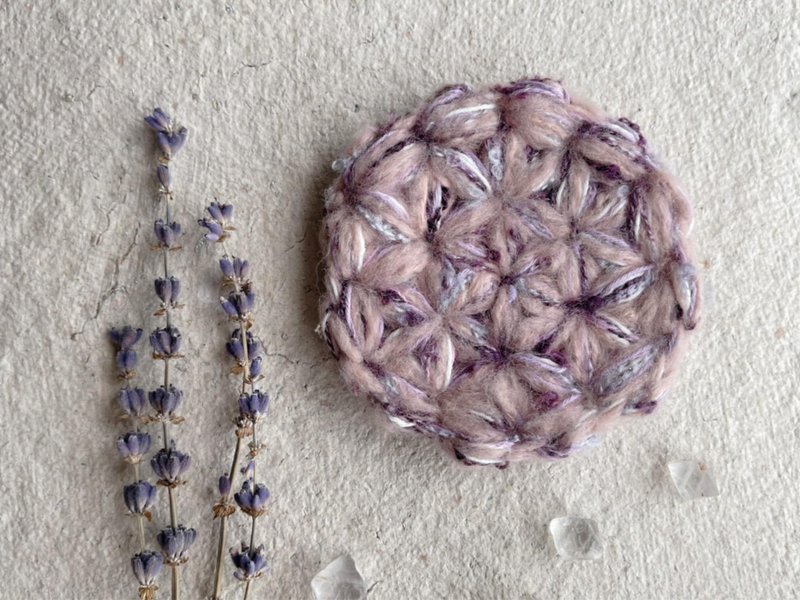 Knitting 生命之花垫 - 芋香绵绵冰 - 杯垫 - 棉 紫色