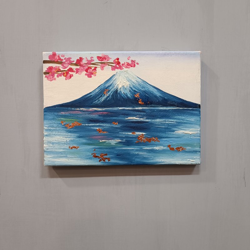 金箔富士山-油画作品 展示品 教案样本 换季出清 海洋油画 - 海报/装饰画/版画 - 颜料 
