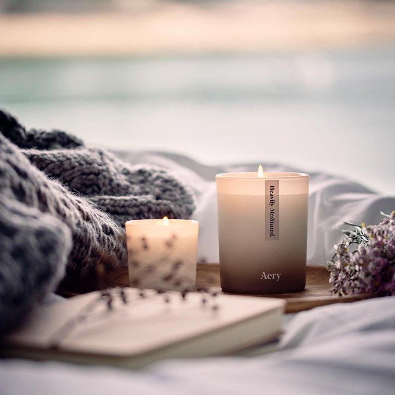 冥想芳疗香氛蜡烛 - 蜡烛/烛台 - 蜡 白色