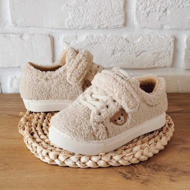 Swan天鹅童鞋-儿童简约休闲鞋3942-米 - 童装鞋 - 人造皮革 卡其色