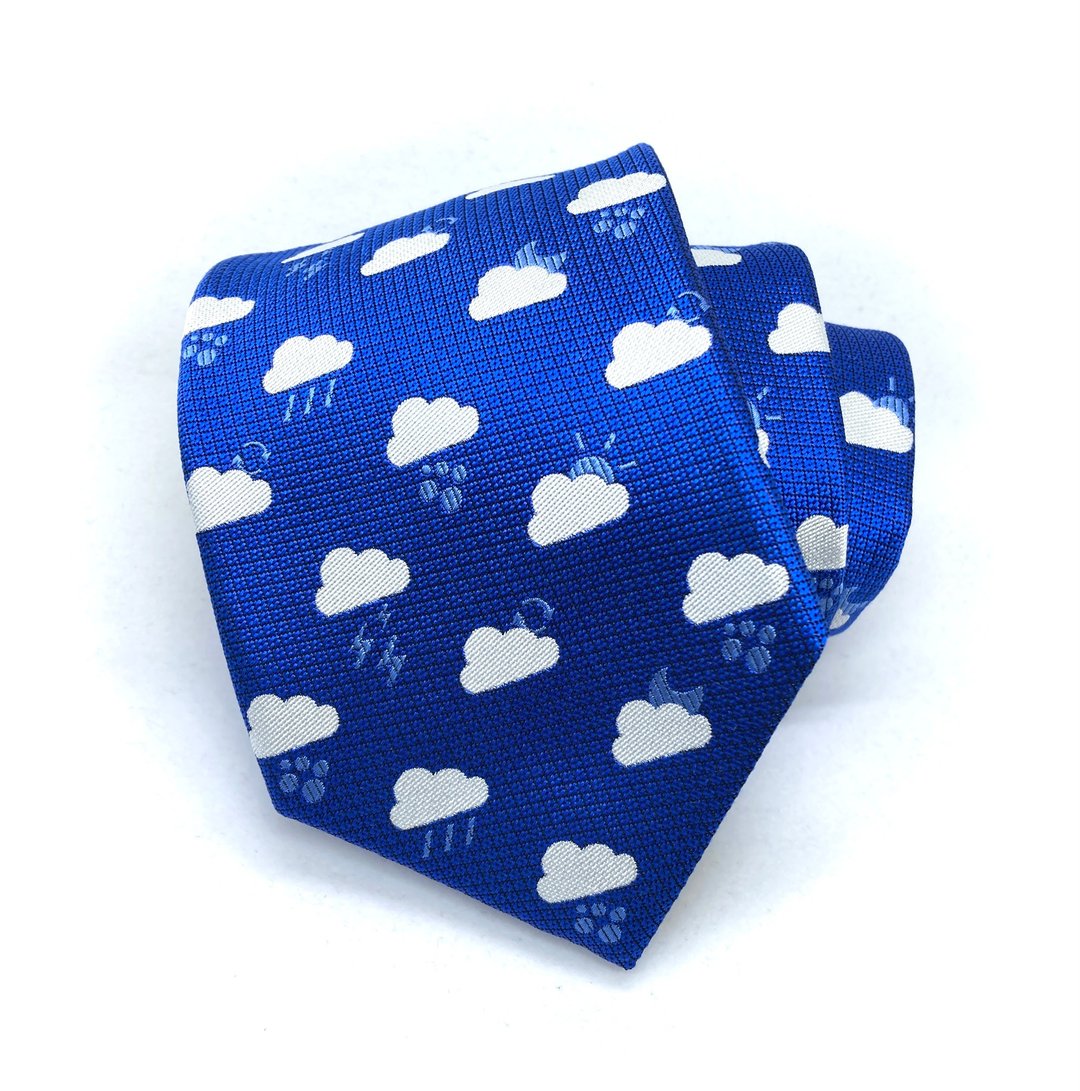 Cloud tie blue pattern - 领带/领带夹 - 丝．绢 蓝色