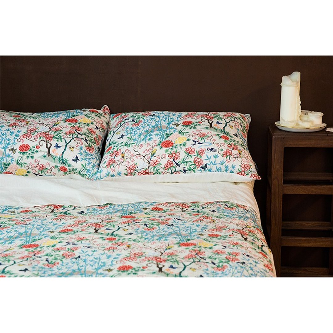 은혜직물linen summer blanket/十长生白色亚麻夏季凉被 - 被子/毛毯 - 棉 白色
