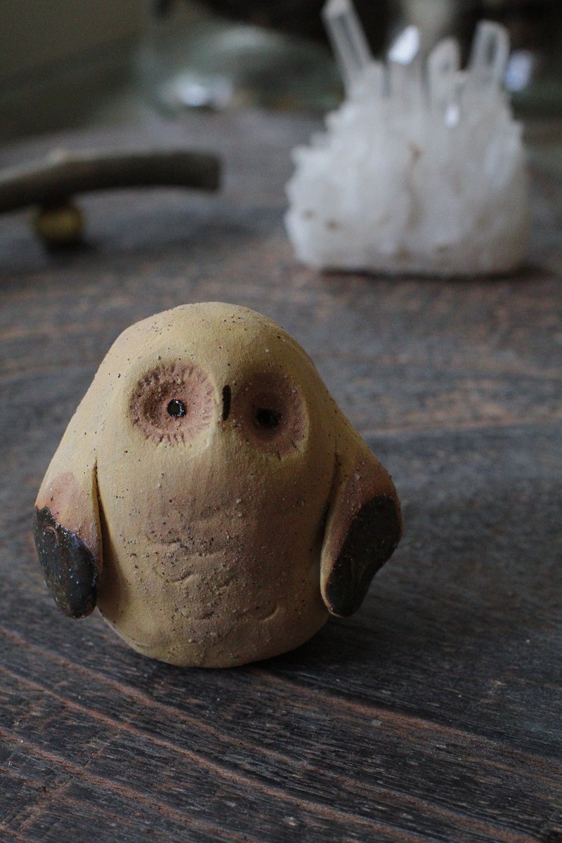 纯手捏质朴陶瓷猫头鹰摆饰9 - 摆饰 - 陶 咖啡色