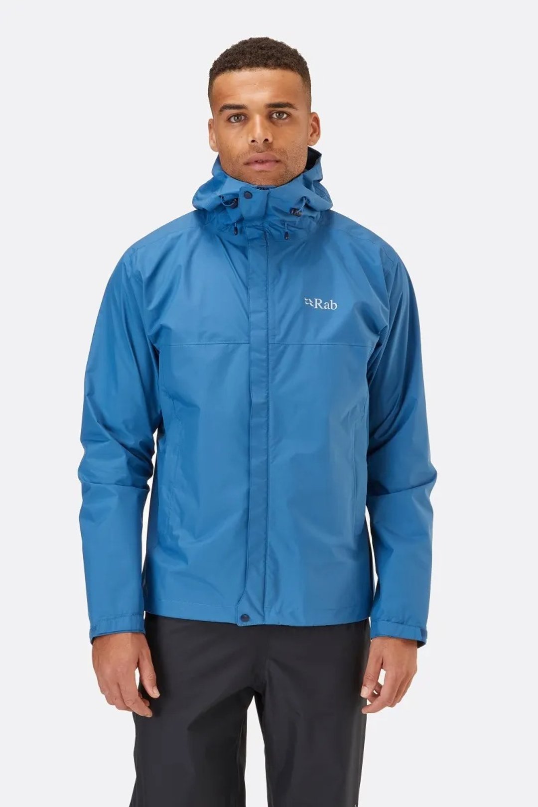 【Rab】Downpour Eco Jacket 轻量防风防水连帽外套 男款 丹宁蓝 - 男装运动衣 - 聚酯纤维 蓝色