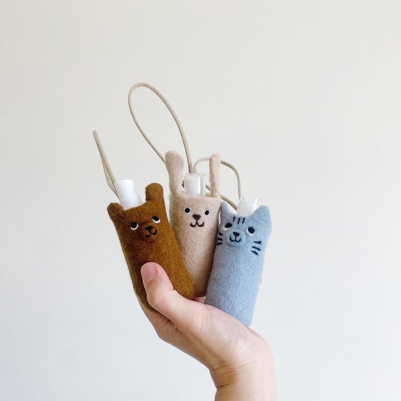 森林系羊毛毡酒精套挂绳 湿毡课程 高雄羊毛毡课程   赠酒精瓶 - 编织/羊毛毡/布艺 - 羊毛 