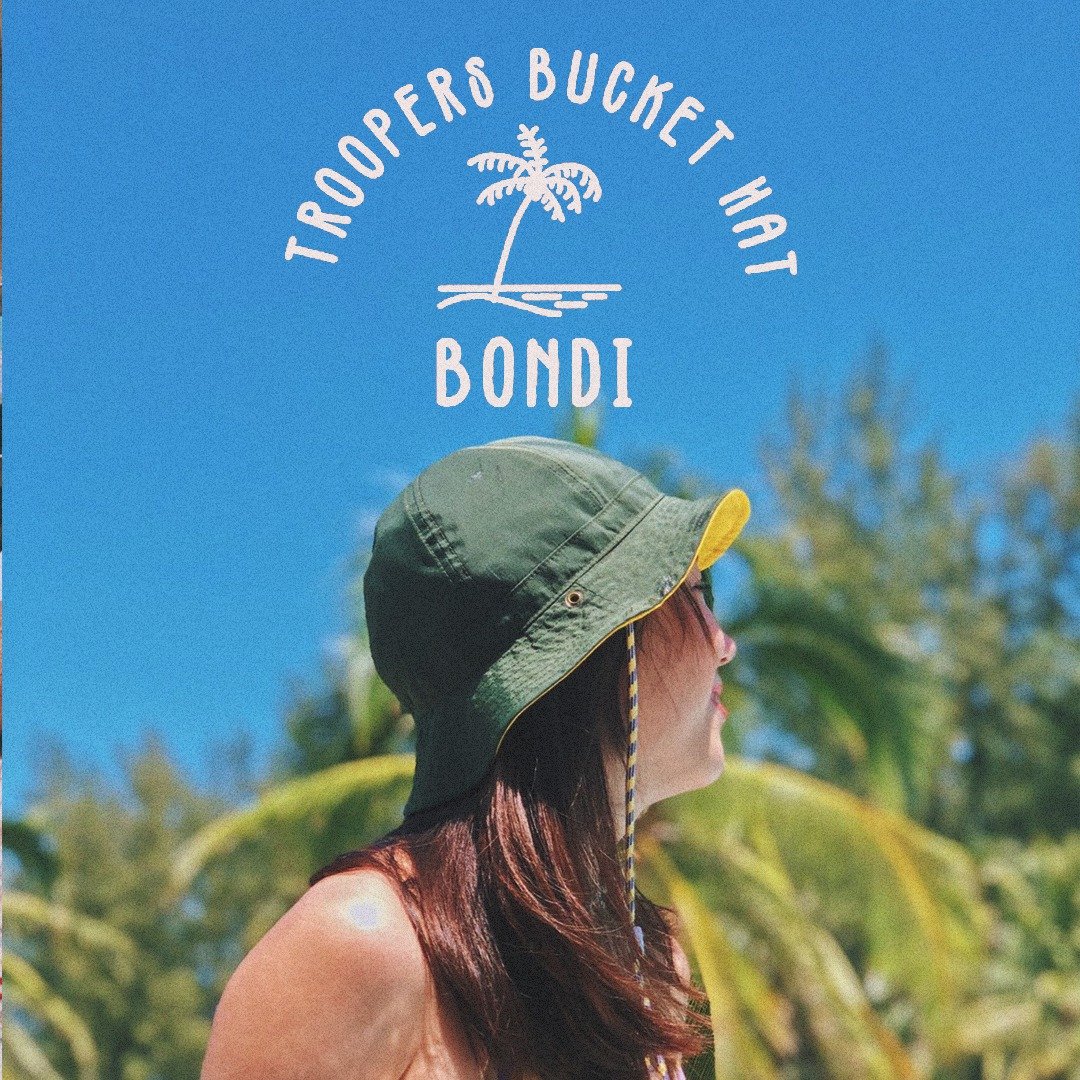 Troopers Bucket Hat Bondi Khaki-Yellow - 帽子 - 尼龙 绿色
