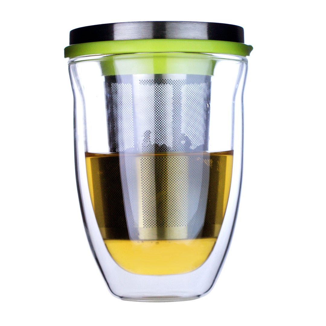 双层玻璃泡茶滤网杯组 300ml (含上盖) - 茶具/茶杯 - 玻璃 