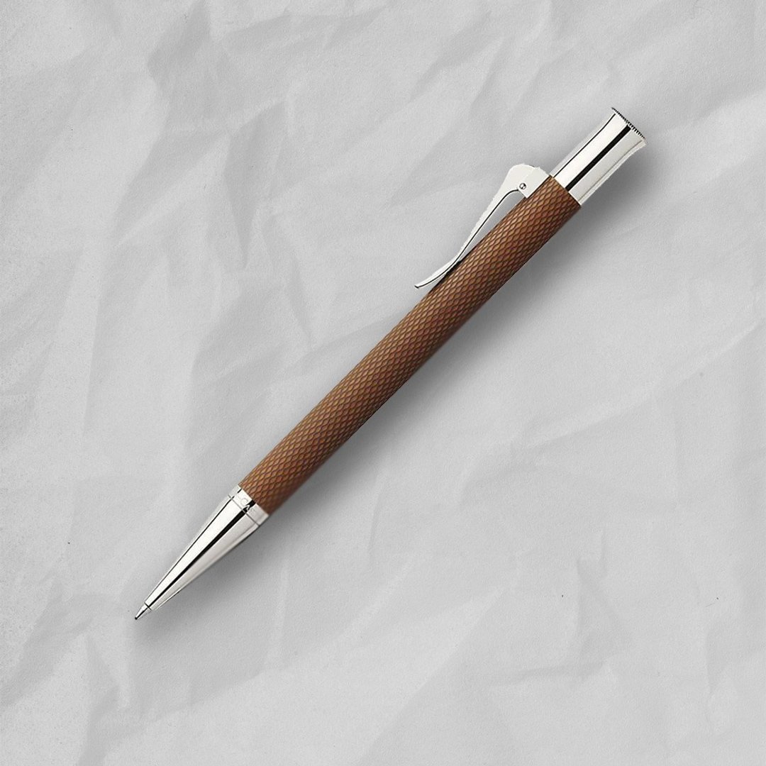 【Graf von Faber-Castell】绳纹饰 原子笔-白兰地(原厂正货) - 圆珠笔/中性笔 - 树脂 咖啡色