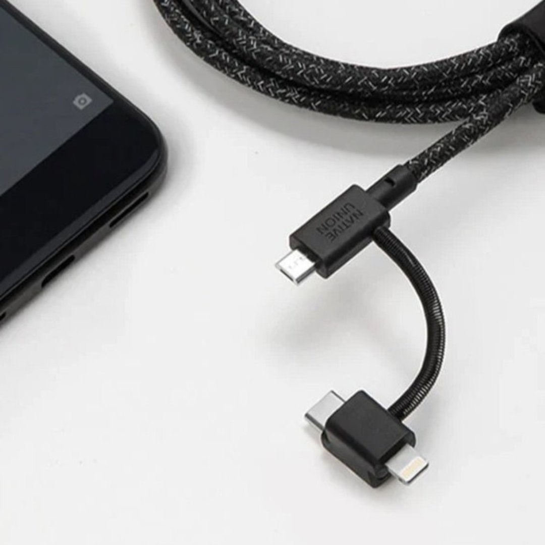Native Union | 三合一2米充电线 Lightning Type-C Micro-USB - 充电宝/传输线 - 尼龙 黑色