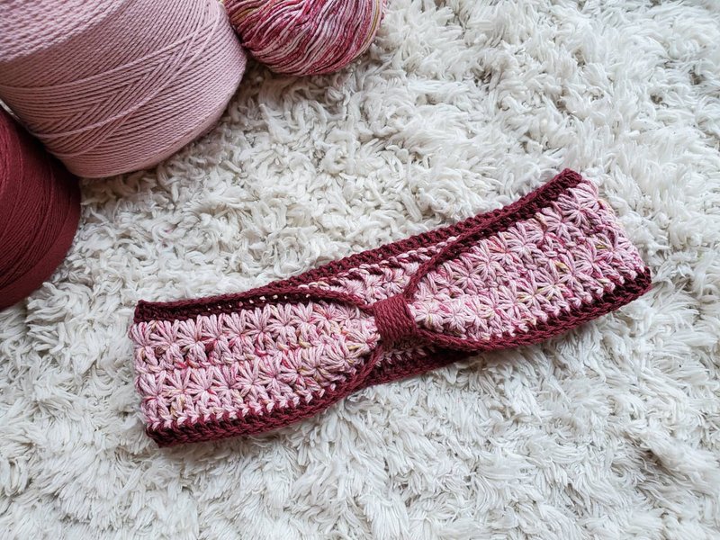 编织发带 - 缨丹 - 发带/发箍 - 棉．麻 粉红色