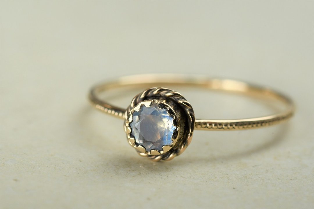 Kirei Blue Moonstone - 戒指 - 其他金属 银色
