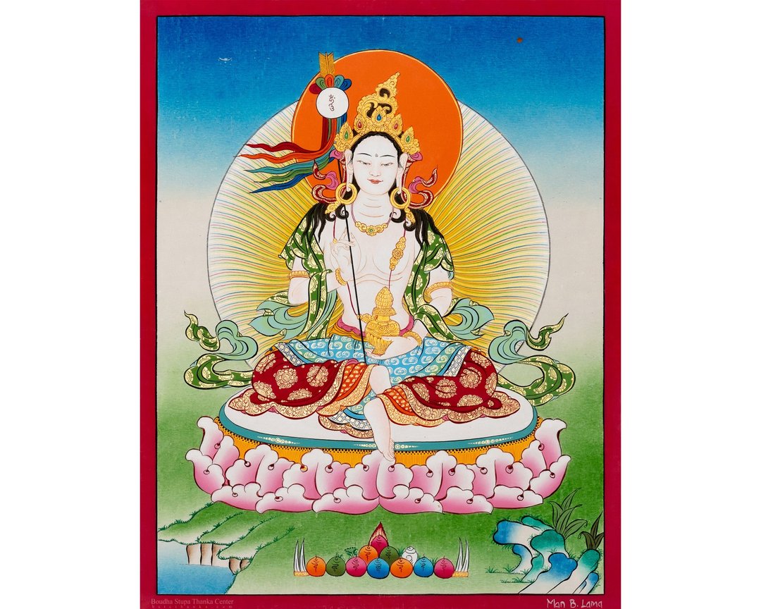 地藏菩萨唐卡 | 精致的西藏艺术  提供指导与精神支持 - 墙贴/壁贴 - 其他材质 多色