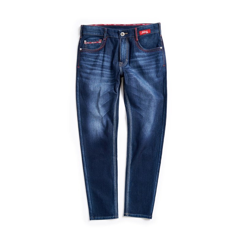 EDWIN 男款 东京红 迦绩弹力机能极窄管裤 (原蓝磨) - 男士长裤 - 棉．麻 蓝色