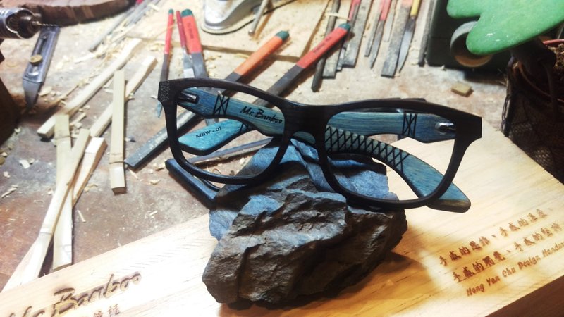 台湾手工眼镜【影之鳞 古钱窗花 黑檀木隐藏版】­手感工艺美学­之 行动艺术品 - 眼镜/眼镜框 - 木头 咖啡色