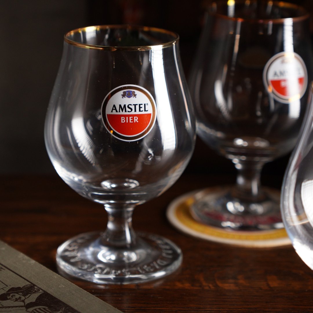 德制荷兰 Amstel bockbier glas 啤酒杯 - 酒杯/酒器 - 玻璃 透明
