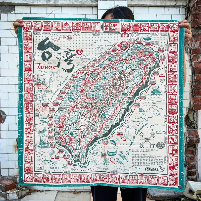 三色环岛游戏布地图 - 地图 - 棉．麻 蓝色