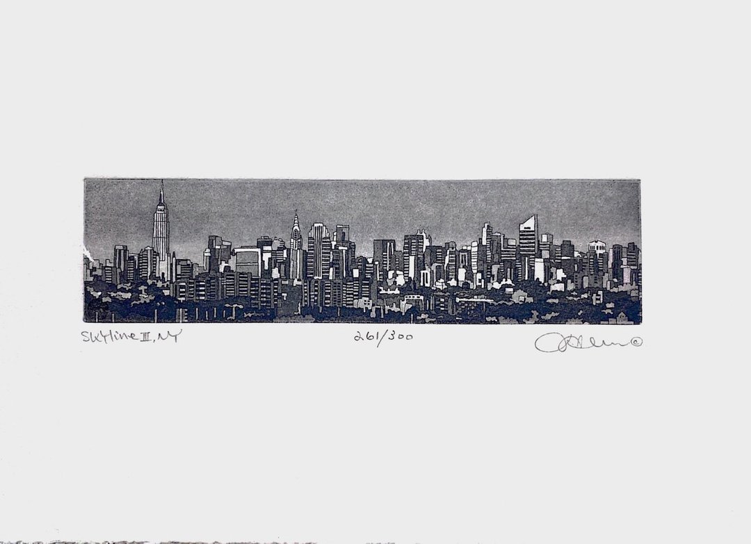 限量版 - 纽约城市版画 - SKYLINE III,NY - 261/300 - 海报/装饰画/版画 - 纸 白色
