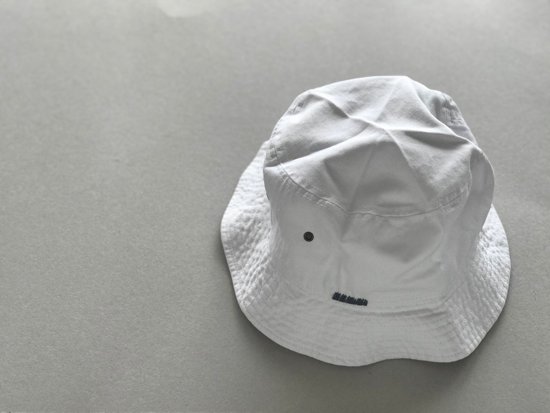 Hand embroidery / Cotton Hat / white / unisex - 帽子 - 棉 白色