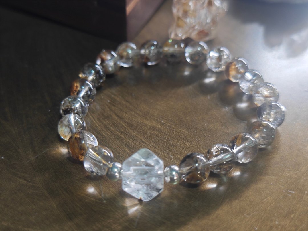黄泥骸骨水晶手串|闪灵钻|crystal - 手链/手环 - 水晶 