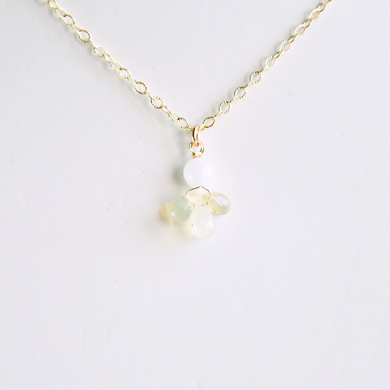 守望者－希望天使项链_蛋白石14Kgf 注金锁骨项链 - 项链 - 宝石 金色