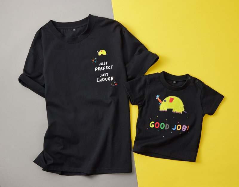 会喷水的小象成人T-shrit(黑色) - 女装 T 恤 - 棉．麻 黑色