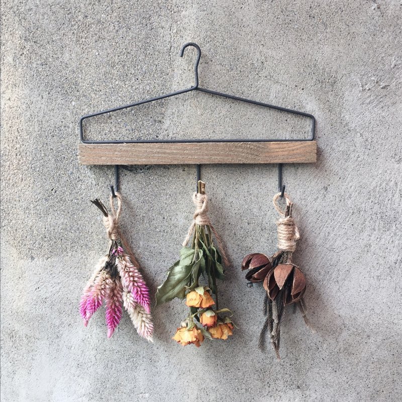 小衣架 挂饰 干燥花 迷你玫瑰 - 植栽/盆栽 - 植物．花 多色