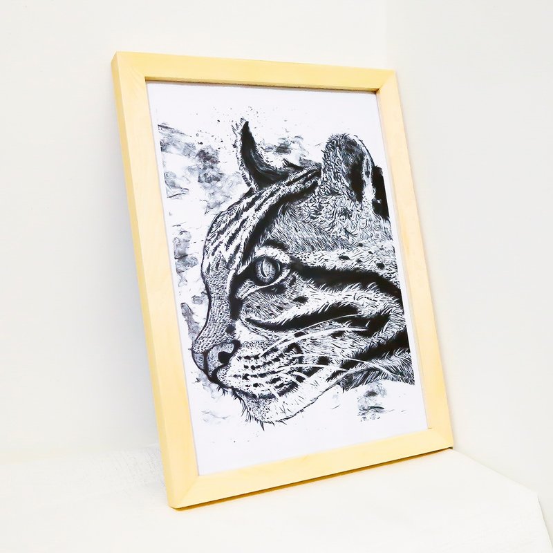(含框) 原创手绘艺术复制画 - 豹 - 海报/装饰画/版画 - 纸 黑色