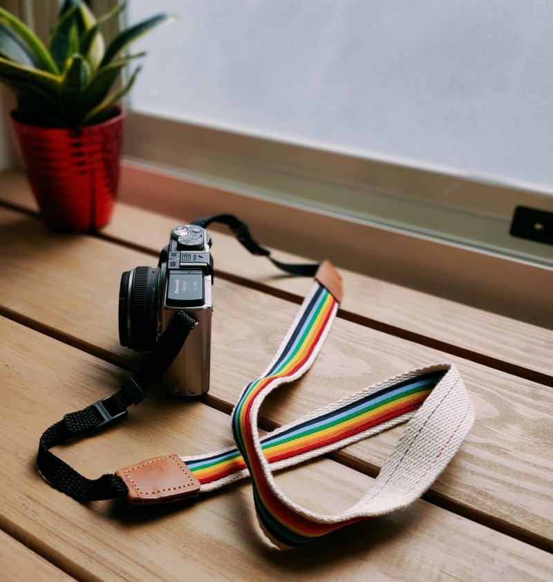 【YOYO文创】彩虹相机背带 相机背带 CANON NIKON CASIO GOPORO - 相机 - 真皮 
