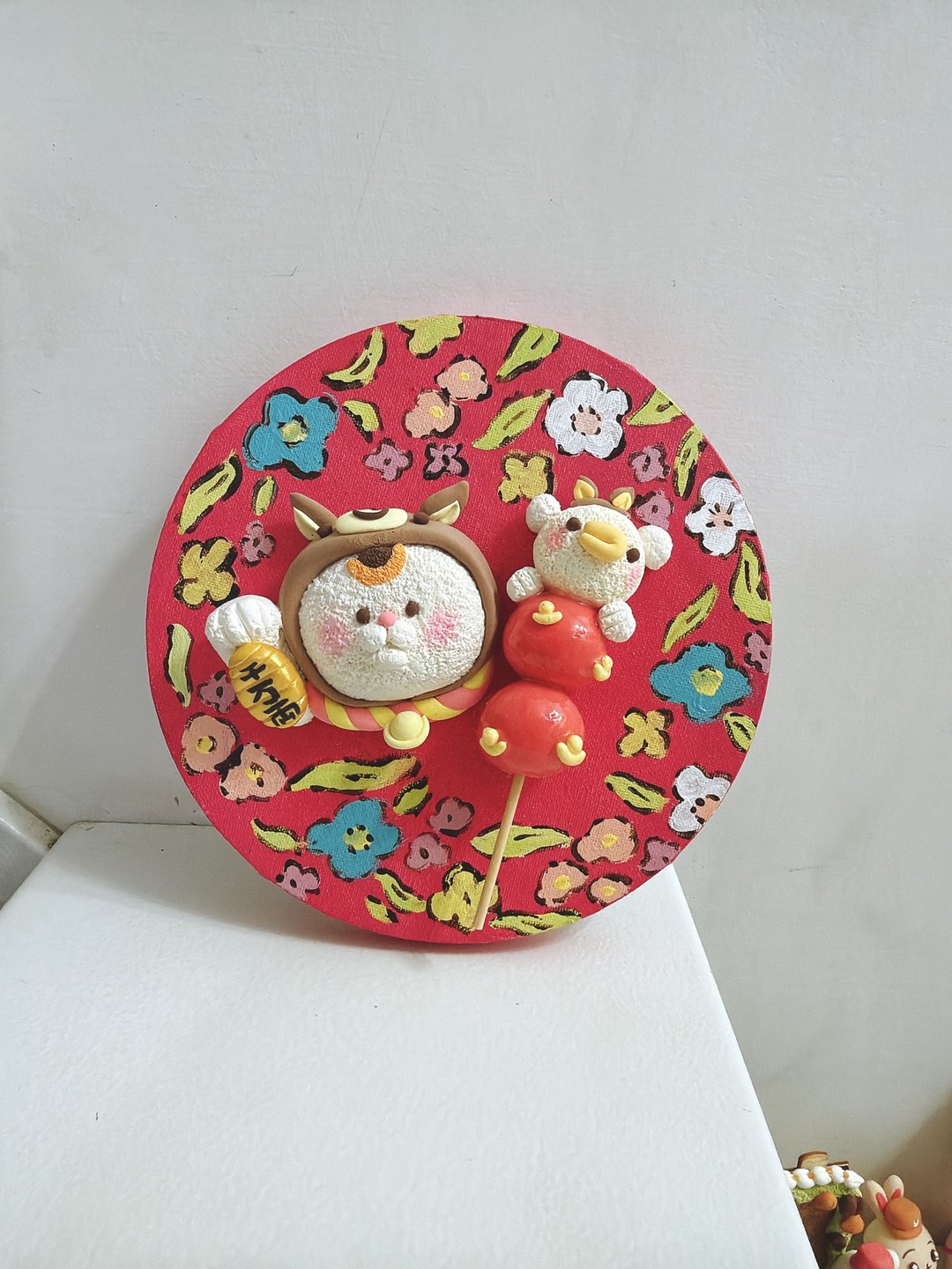 招财猫立体春联 - 摆饰 - 粘土 红色
