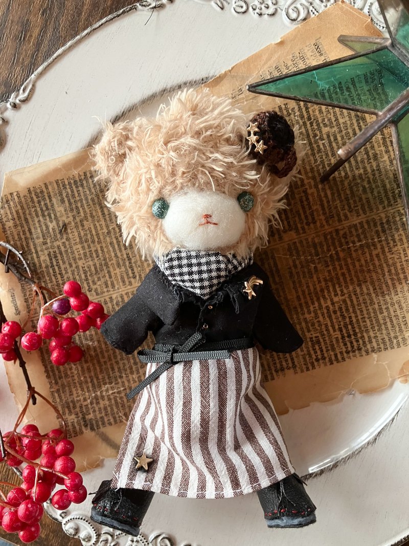 Amigurumi 娃娃咖啡馆北极星店主马修 - 玩偶/公仔 - 羊毛 黑色