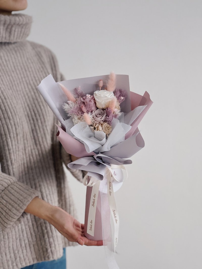 【永生玫瑰花花束】• 情人节/永生玫瑰花/永生玫瑰花花束/玫瑰花 - 干燥花/捧花 - 植物．花 粉红色