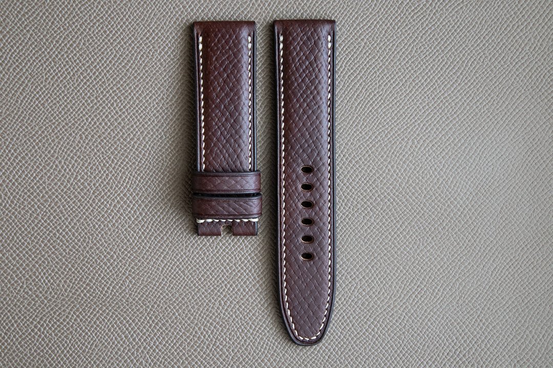 Horween 复古纹理皮革深棕色 Panerai 表带 (订制款) - 表带 - 真皮 咖啡色