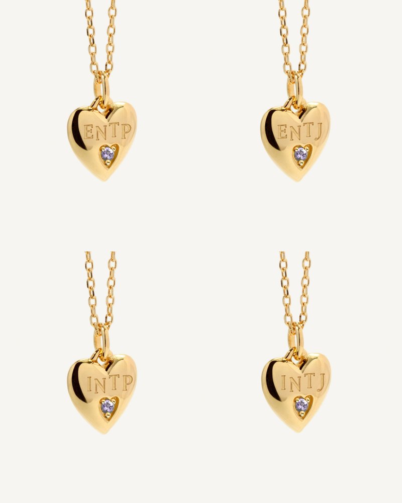 MBTI  │ Analysts 分析家 纯银项链 轻珠宝 定制化 天然石 - 项链 - 纯银 金色