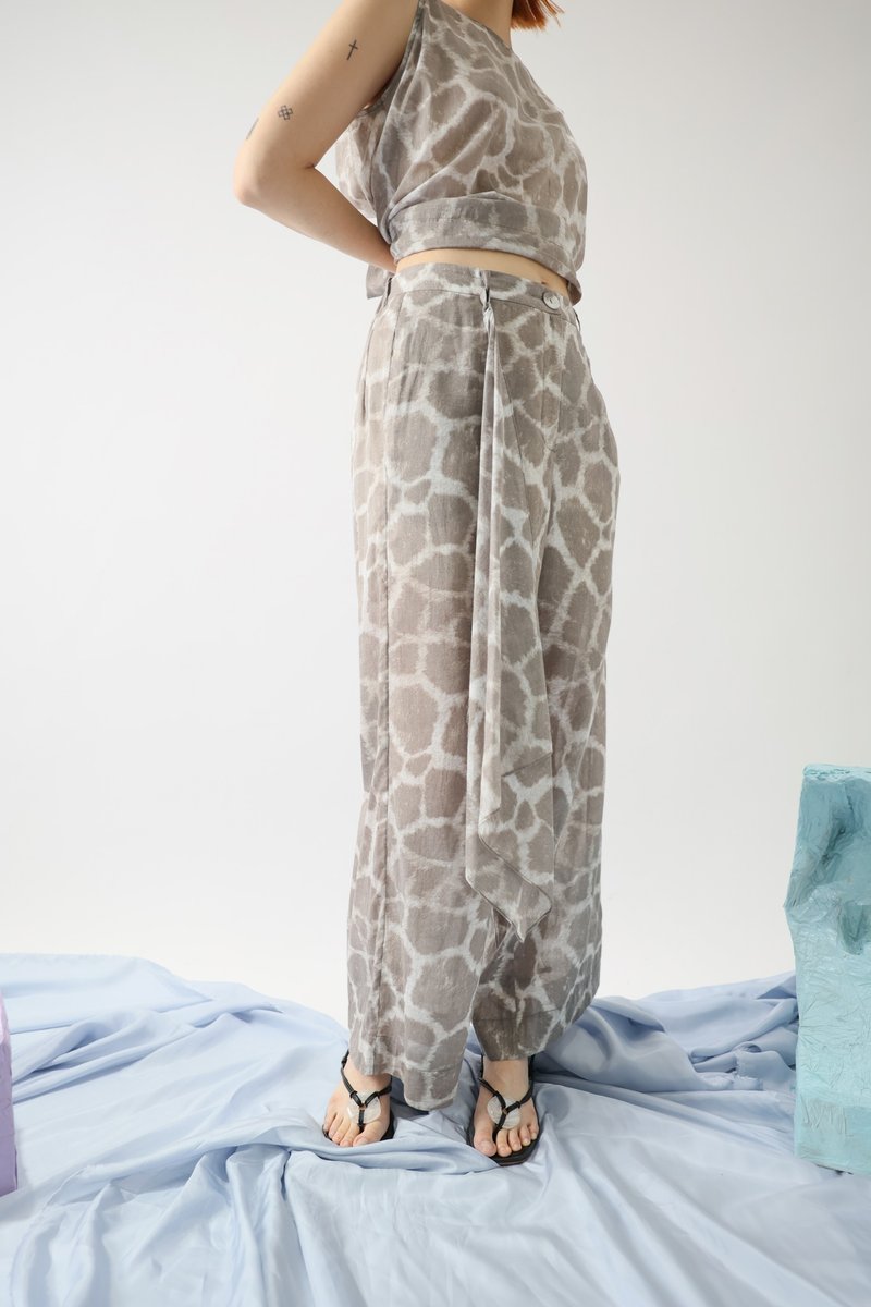 活动方巾直筒裤 - 女装长裤 - 棉．麻 