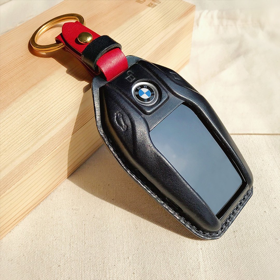 【疯匠订制】全手工定制 For BMW 宝马触屏车钥匙包套 意大利真皮 - 钥匙链/钥匙包 - 真皮 