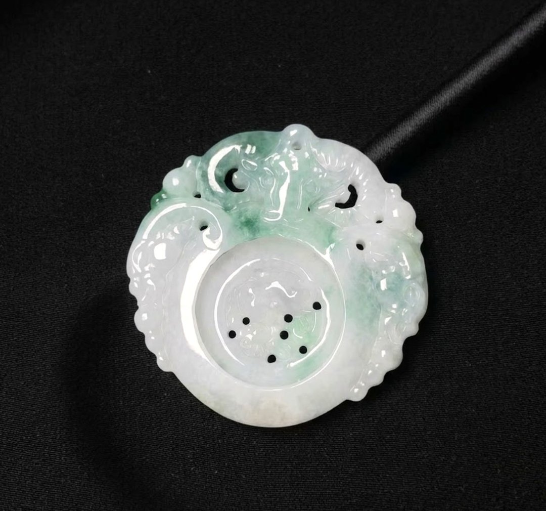 飘绿花翡翠巧雕三羊开泰 | 天然缅甸玉翡翠A货 | 送礼 - 其他 - 玉石 多色