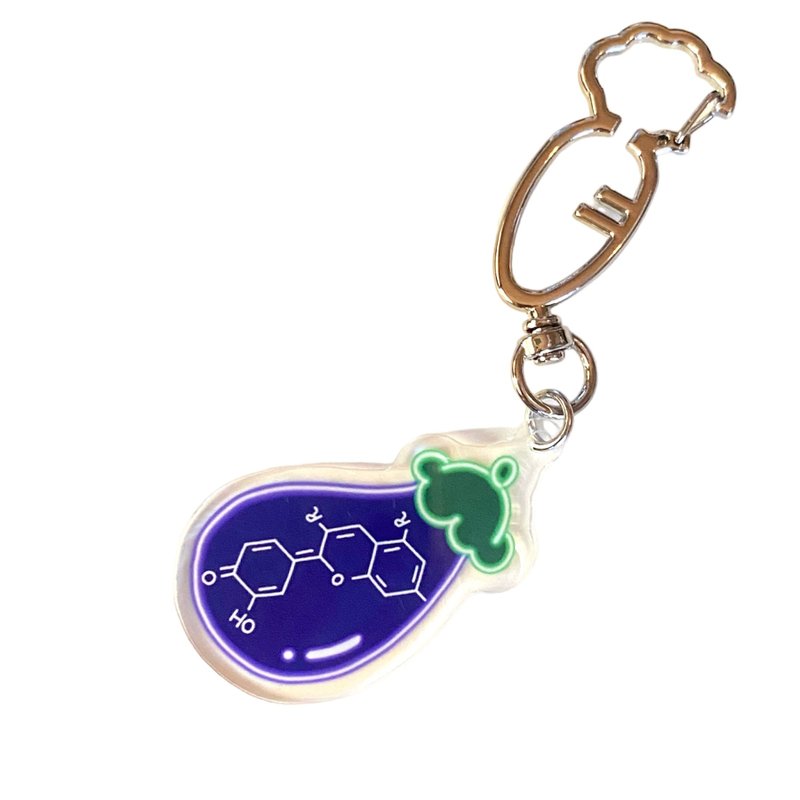 结构式压克力钥匙圈茄子/花青素 - 钥匙链/钥匙包 - 压克力 紫色