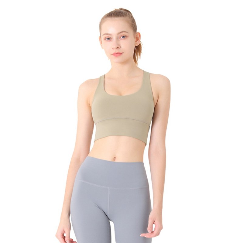 【NAMASTE】Vanessa 时尚造型运动内衣 - 驼色 - 女装运动内衣 - 尼龙 卡其色