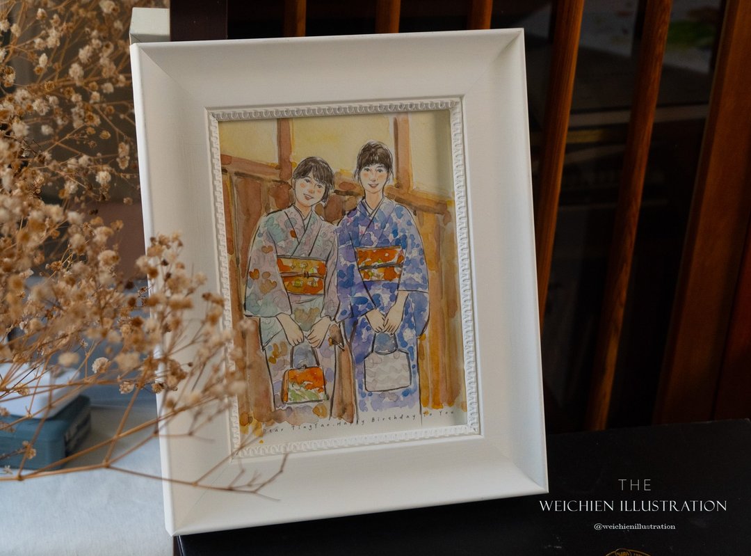 似颜绘水彩手绘15X20cm 定制插画礼物  下单前请先联系设计师 - 订制画像 - 纸 