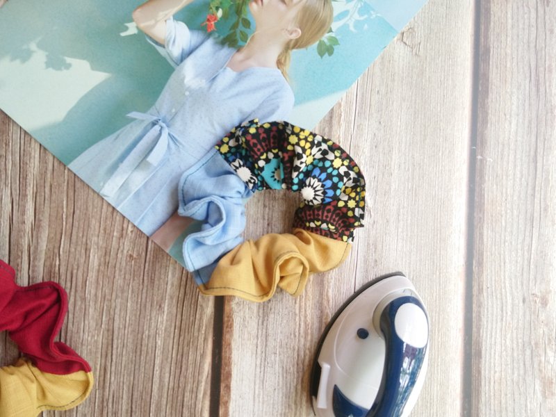 吱吱札札/大肠圈发束/普普通通 - 发带/发箍 - 棉．麻 橘色