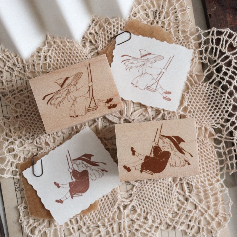 The magic 魔女系列特别版 原创 木质印章 小女孩 - 印章/印台 - 橡胶 