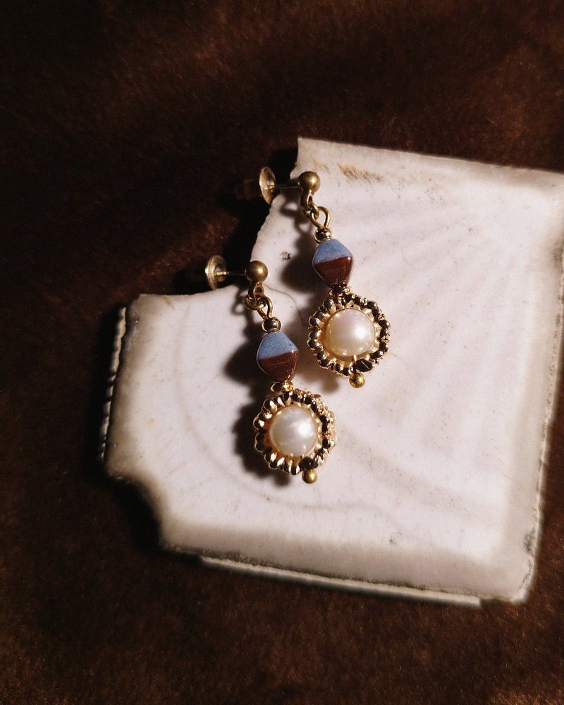 珍珠短耳环 - 进口珠 - 耳环/耳夹 - 珍珠 多色