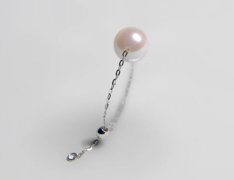 雅致-14K链日本珍珠戒 - 戒指 - 贵金属 白色