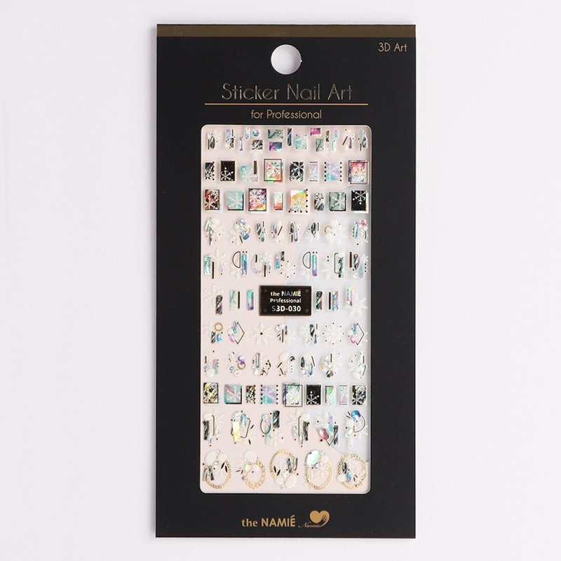 【圣诞节】【专业用】美甲贴纸 3D Art 大理石雪花【韩国制】 - 指甲油/指甲贴 - 树脂 金色