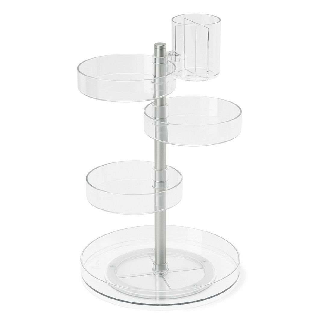 加拿大 Umbra 5 层旋转收纳架 (透明银) 桌上置物架 首饰收纳 - 卫浴用品 - 塑料 透明