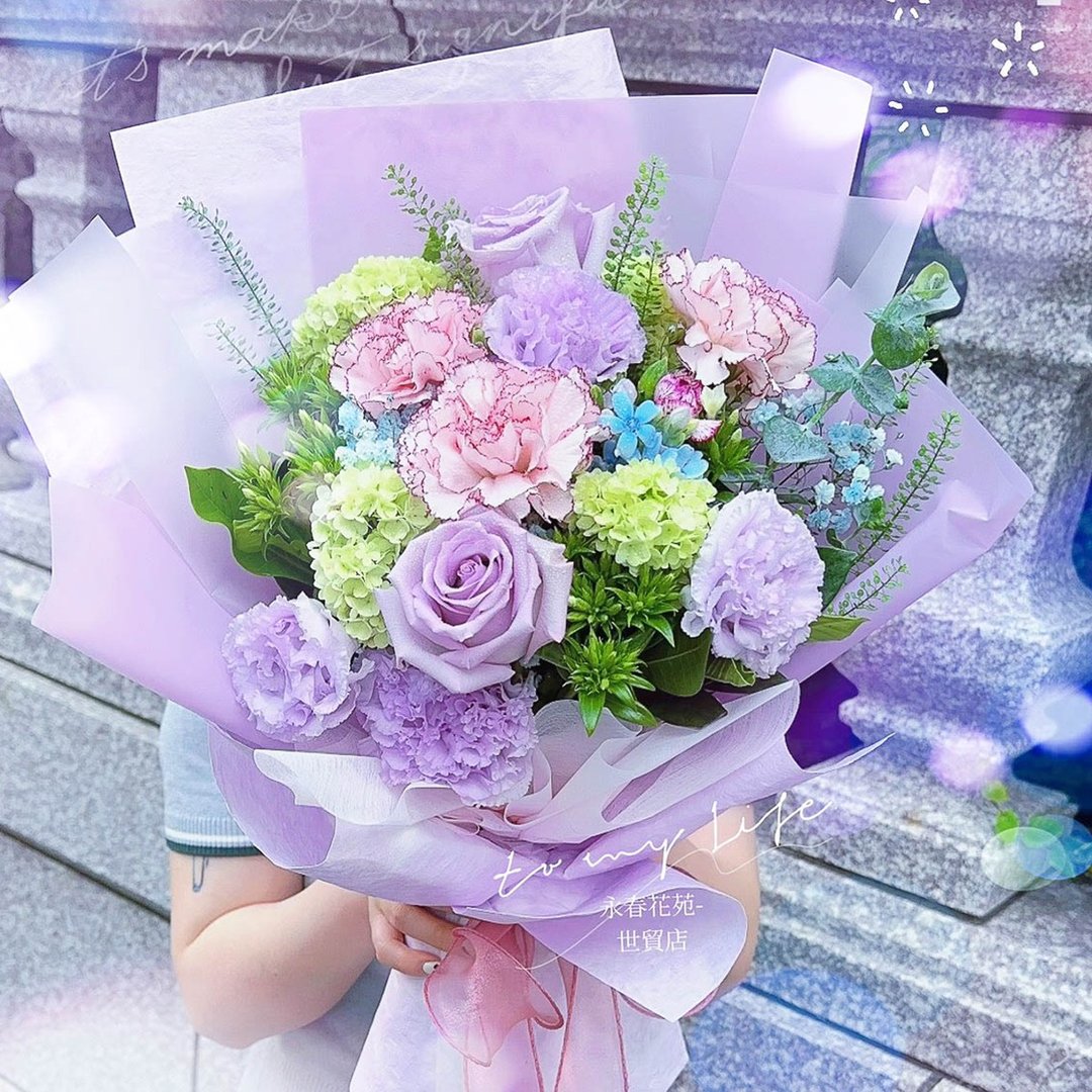 心月如昔鲜花花束 | 情人节 生日 送礼首选 | 台北可自取 - 干燥花/捧花 - 植物．花 紫色